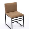 Modern Dining Chairs set of 2,Kitchen Side Chair with Upholstered Linen Cushions and Minimalist Craft Iron Racks Legs-Tanpinhause - 3 of 4