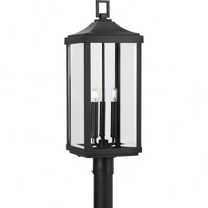 Progress Lighting, Gibbes Street, 3-Light Post Lantern, Antique Bronze, Clear Beveled Glass, Shade Included - 1 of 2