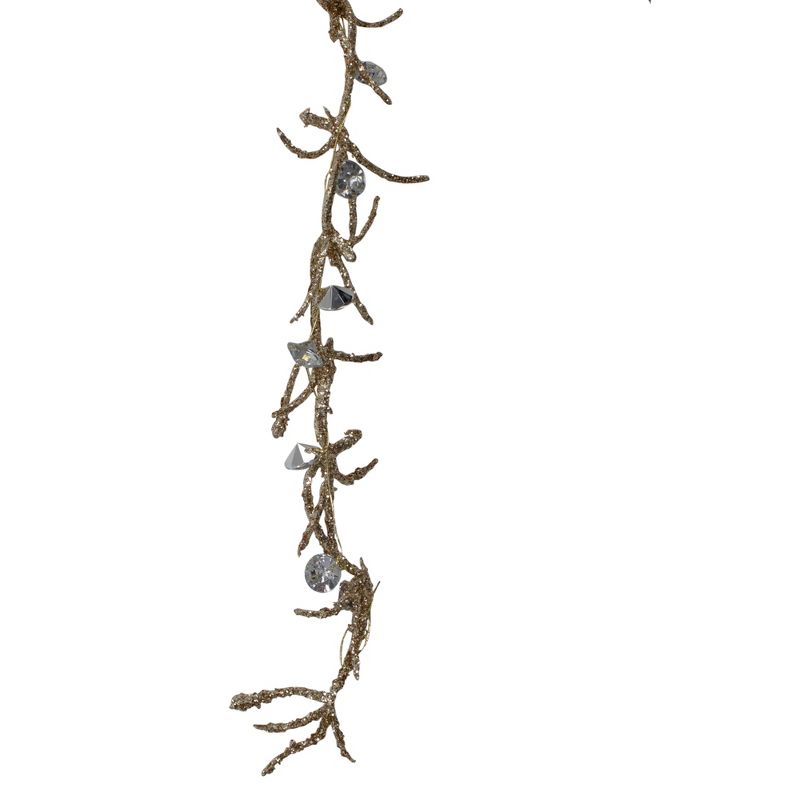 Northlight 41" Silver and Gold Glittered Willow Branch Christmas Spray, 3 of 4