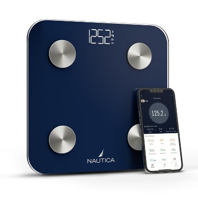 Nautica Body Tracker Digital Scale for Body Weight, Bluetooth-Enabled Smart Scale with BMI, Body Fat, Muscle Mass Tracking & More