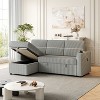 NicBex Modern Pull Out Sofa Bed Corduroy Convertible Sleeper Sofa with Storage Chaise, Cup Holders and USB Port for Living Room - 4 of 4