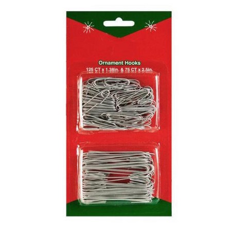 450 SILVER WIRE ORNAMENT HOOKS APPROX 2-1/2" LOT OF 3 PACKS OF 150 EACH 