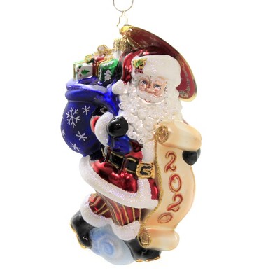 Christopher Radko 6.0" Santa Saves The Date Ornament Dated 2020 Christmas  -  Tree Ornaments