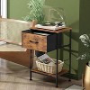 End Table with Fabric Storage Drawer, Bedside Furniture with Steel Frame, Side Table for Bedroom, Dorm, Easy Assembly - 2 of 4