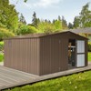 NicBex Metal Outdoor Storage Shed with Lockable Doors and Windows to Store Car,Bike,Garbage Can for Garden/Patio/Backyard,Brown - 4 of 4