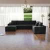 131.9"104.3" Plush Corduroy 4-Piece Modular Sectional Sofa with No Assembly Required and Comfortable Chaise Lounge - 4 of 4