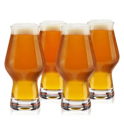 True Clear Glass IPA Beer Pint Glasses Set of 4