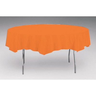 Creative Converting Touch Of Color Octy-Round Round Plastic Table Cover Sun Kissed Orange