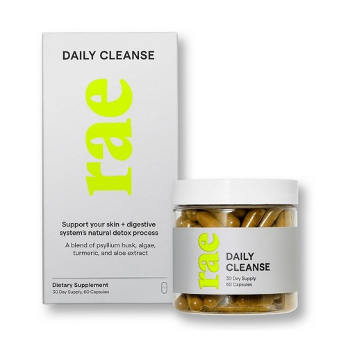 Rae Daily Cleanse Dietary Supplement Vegan Capsules For Natural Detox  Support - 60Ct : Target