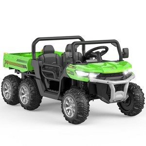 24V Kids Ride On Dump Truck,4WD 2 Seater Ride On Truck with Dump Bed/Tailgate/Shovel,6 Wheels Ride on Truck with Remote Control Gift for Boys Girls - 1 of 4