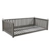 VisioGear Patio Twin Size Garden Swing Bed, Wood Porch Swing with Ropes for Backyard, Gray, 79.1"*41.3"*21.1" - 4 of 4