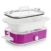 MegaChef 3.5 Quart Casserole Slow Cooker with 3 Temperature Settings in Purple - 2 of 4