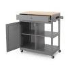 Telfair Kitchen Cart with Wheels - Christopher Knight Home - 3 of 4