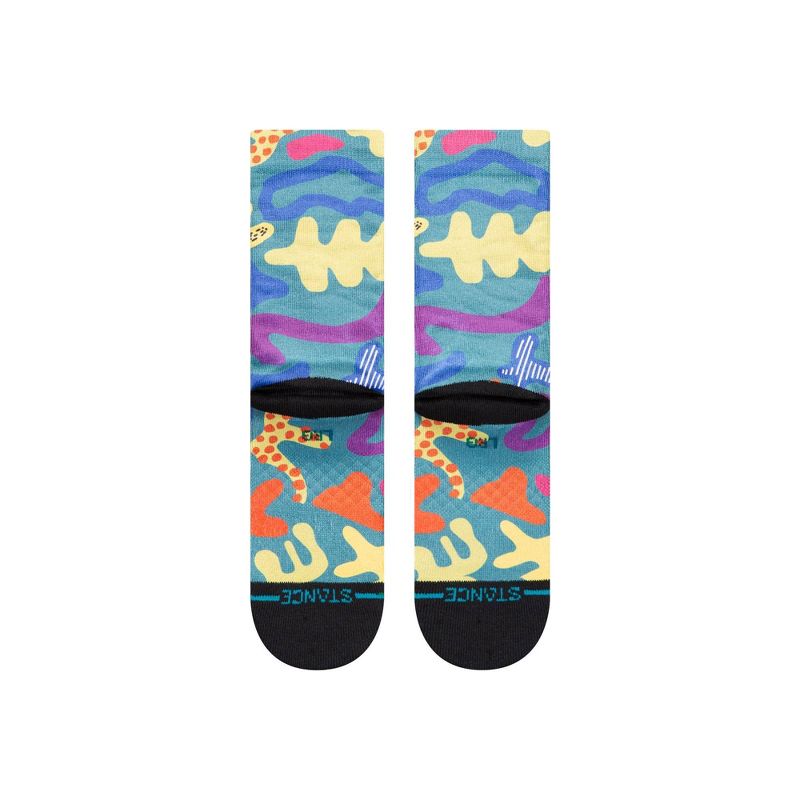 Stance Kids&#39; Abstract Shapes Crew Socks - Teal Blue L, 4 of 11