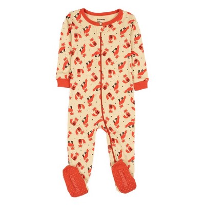 Image of Leveret Footed Cotton Pajamas Fox 0-3 Month