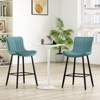 FURNIinspire Dining Chair, Counter Height Bar Stools Set of 2, Modern Barstool Counter Chairs for Dining Room, Green, 19.3"*15.7"*36" - 2 of 4