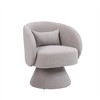 Swivel Accent Chair Armchair, Round Barrel Chair in Fabric for Living Room Bedroom - 2 of 4