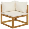 4 Piece Patio Lounge Set with Cushion Cream Solid Acacia Wood vidaXL - 4 of 4