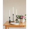 Slickblue Iron Candle Stand Set of 3, Hand-Forged Weighted Taper Holders, Modern Brass or Black Finish - 2 of 3