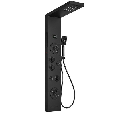 BWE 4-spray tower shower panel system with shower head and shower wand, LED light