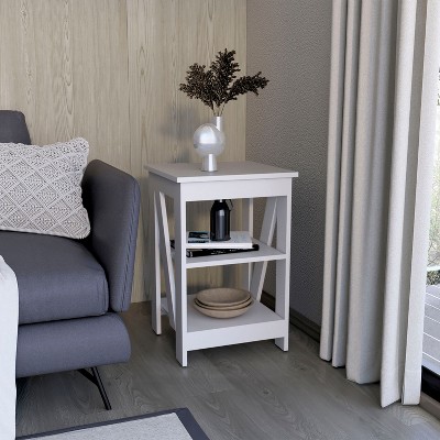NicBex Nightstand with 3 Storage Shelves,Bedside Table with Open Storage Space,Modern Side Table for Bedroom