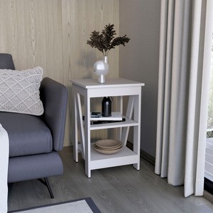 NicBex Nightstand with 3 Storage Shelves,Bedside Table with Open Storage Space,Modern Side Table for Bedroom - 1 of 4