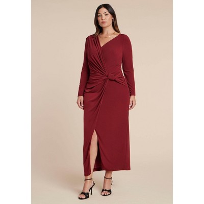 ELOQUII Twist Detail Knit Maxi Dress