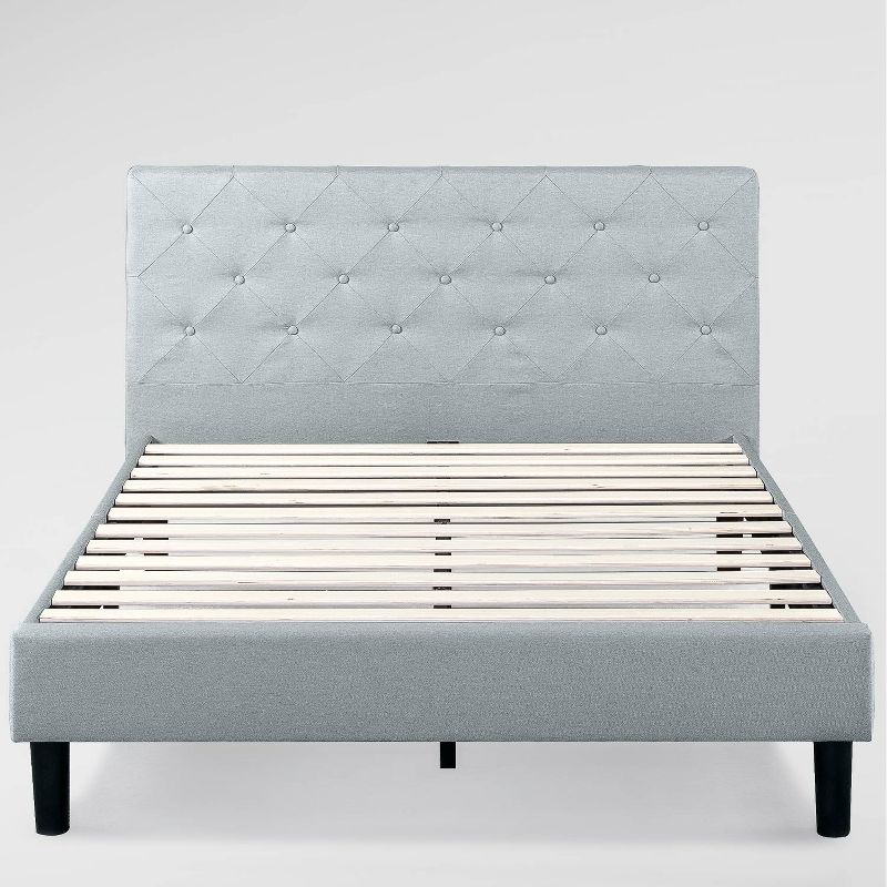 King Shalini Upholstered Platform Bed Frame Light Gray - Zinus, 4 of 10