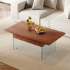 ChicFurnit Coffee Table Lift Top Design with Storage and Tempered Glass for Living Room or Office, Brown, 48"*22"*11" - 2 of 4