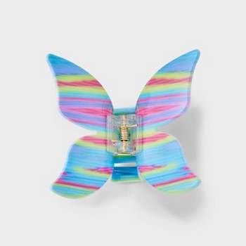 Girls' Rainbow Striped Butterfly Claw Clip - art class™