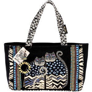 Laurel Burch Medium Tote Zipper Top 15.5"X4.5"X10"-Spotted Cats - 1 of 1