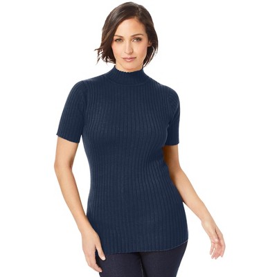 Jessica London Women's Plus Size Rib Mockneck Sweater