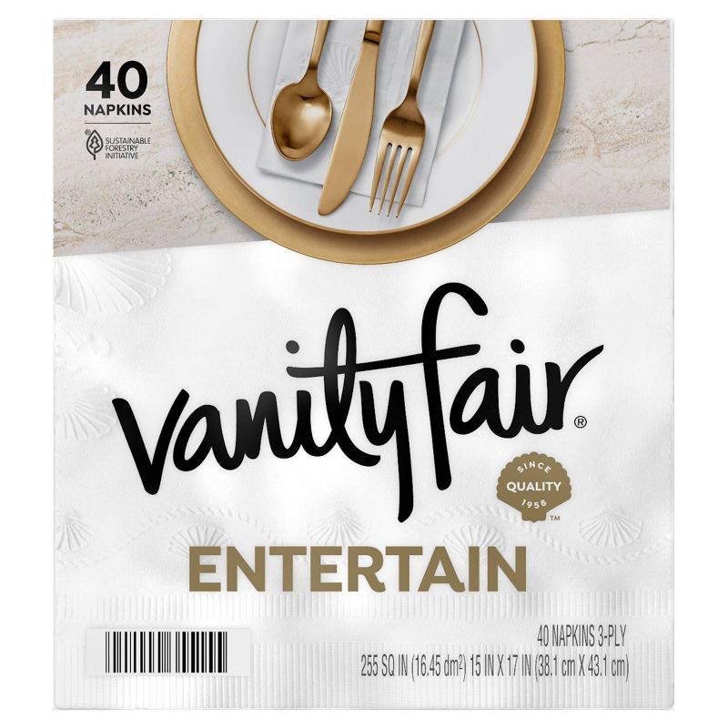 Vanity Fair Entertain 3-Ply Napkins - 40ct, 1 of 9