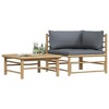 2 Piece Patio Lounge Set with  Cushions Bamboo vidaXL - 4 of 4