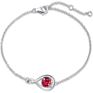Infinity Birthstone Bracelet - 925 Sterling Silver Adjustable Chain, Fine Jewelry Gift for Women - 1 of 4