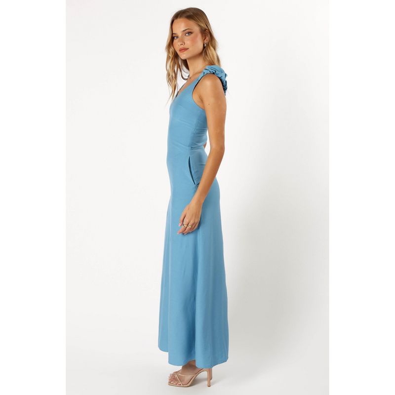 Petal and Pup Womens Michael Ruched Strap Maxi Dress, 3 of 7