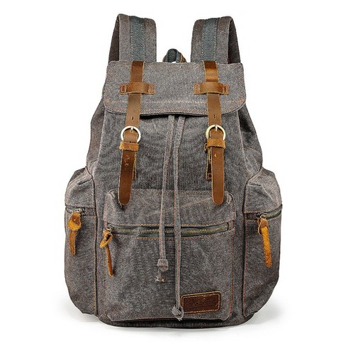 Men'S Outdoor Sport Vintage Canvas Military Backbag Shoulder Travel Hiking  Camping School Bag Backpack 