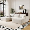 107" Cloud Plush Corduroy Modular U-Shaped Sectional Sofa with Right Chaise and Ottoman, Floor Design, No Assembly - 3 of 4
