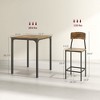 3 Piece Pub Table and Chairs, Small Kitchen Table and Chairs, Square Dining Table with 2 Stools and Black - 3 of 4