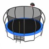 Aukfa Pumpkin Trampoline with Enclosure Net & Basketball Hoop,Outdoor Trampoline Set with Safety Net, Ladder, Balance Bar - 4 of 4
