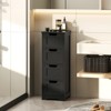 Costway Bathroom Floor Cabinet with 4 Drawers 12 x 12 x 33 Inch Freestanding Storage Cabinet for Bathroom Wooden Cabinet Organizer Unit Gray - 2 of 4