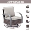 POCASSY Outdoor Swivel Glider Chairs, Patio Wicker Swivel Rocking Chairs with Powder-Coated Steel Armrest - 3 of 4