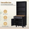 LunaLulinlk Farmhouse Storage Cabinet,Modern Kitchen Pantry Cabinet with Adjustable Shelves - 2 of 4