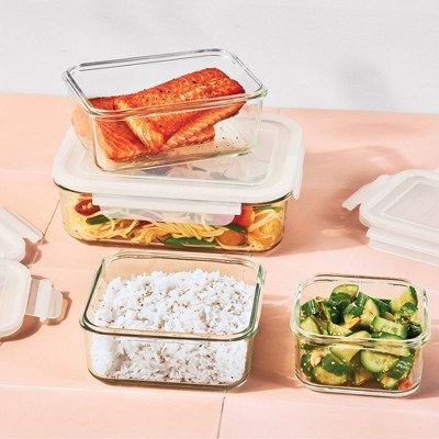 8pc (Set of 4) Glass Food Storage Container Set Clear - Figmint Missing items/accessories