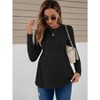 Maternity Tops Round Neck Ribbed Knit Long Sleeve Stretch Tshirt Top - 3 of 4