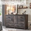 SinCiDo Farmhouse 8 Drawer Bedroom Dresser w/Adjustable Shelf, Thick Plank Design, Wood Closet Dresser for Bedroom, Living Room - 2 of 4