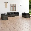 vidaXL Garden Lounge Set Grey PE rattan, powder-coated steel, plastic - 2 of 4