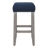 WestinTrends 24" Upholstered Saddle Seat Counter Stool (Set of 2) - 4 of 4