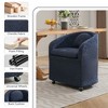 NicBex Set of 2 Comfy Chenille Dining Chairs with Universal Wheels & Thick Cushions, Modern Rolling Kitchen & Dining Room Side Chairs - 4 of 4