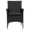 vidaXL Patio Chairs with Cushions 2 pcs Poly Rattan Black - 3 of 4